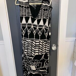 NWT Nic & Zoe Hand Printed Sleeveless Maxi Dress with V-Neck Petite Large